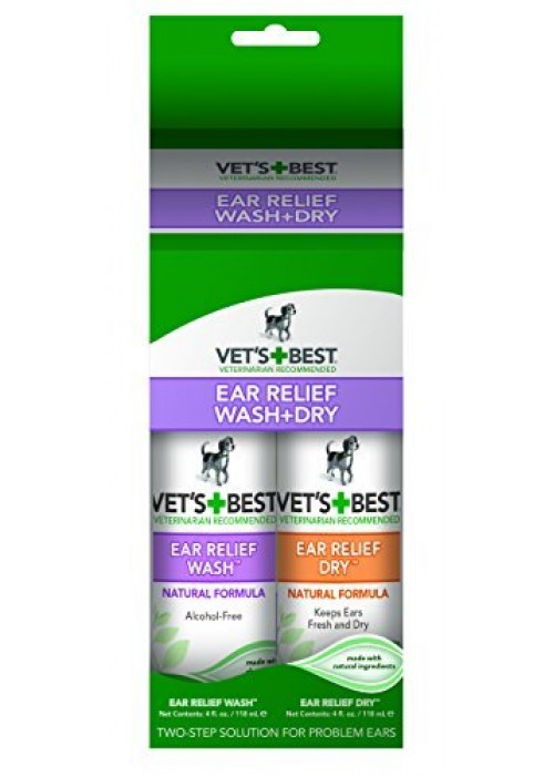 

Набор для чистки ушей Vet's Best Ear Relief Wash Dry Combo Kit 2 x 118 мл
