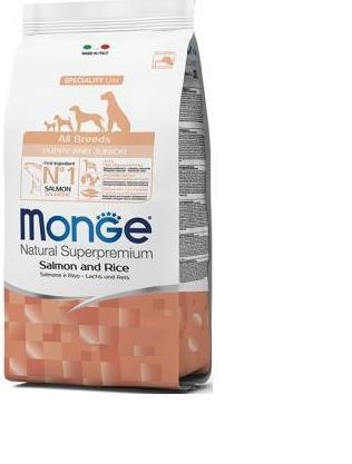 

Сухой корм Monge DOG All breeds Puppy Junior salmon rice для щенков всех пород лосось 15 кг
