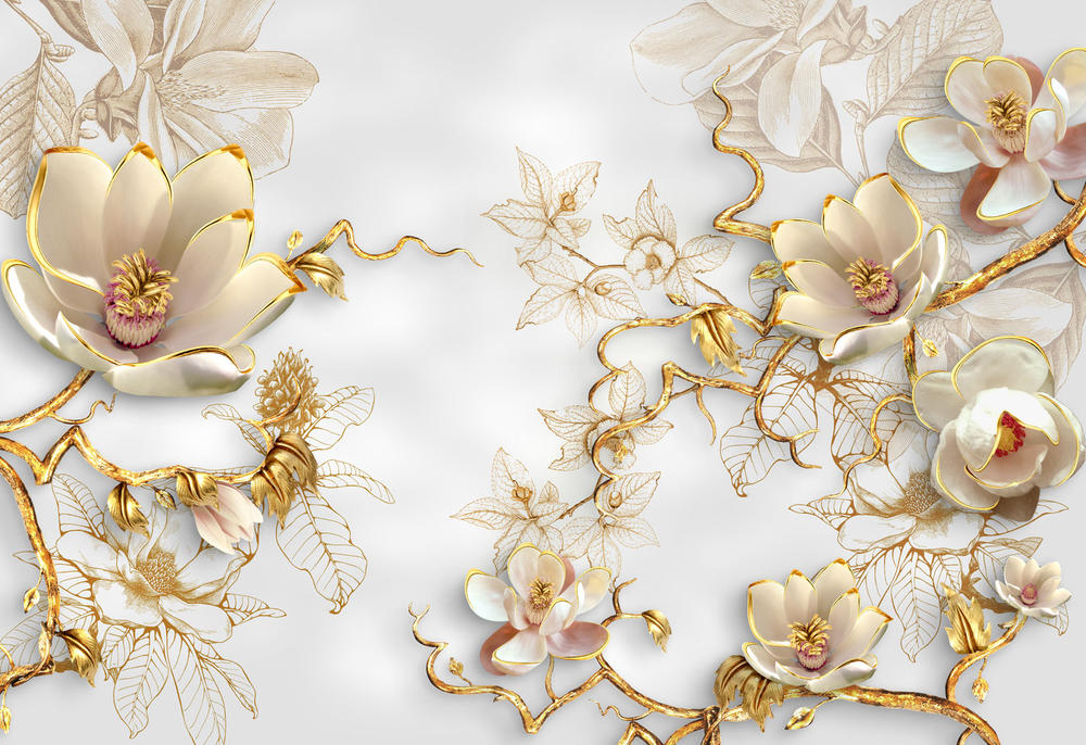 

Фотообои Walldeco Золото в цветах №30989 Гладь