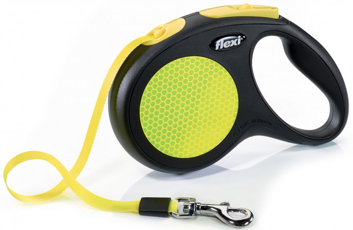 

Поводок-рулетка Flexi Neon M, 5 м, лента, черный