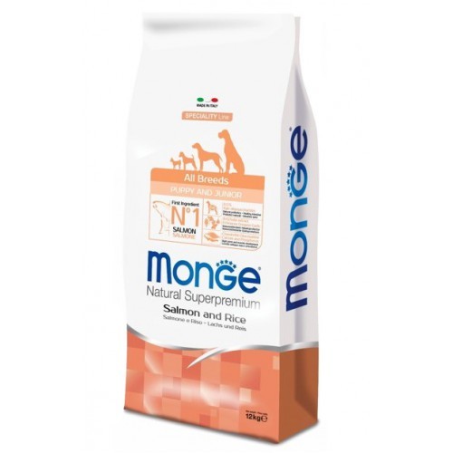

Сухой корм для собак Monge All Breeds Puppy & Junior Salmon & Rice 0,8 кг (129259)