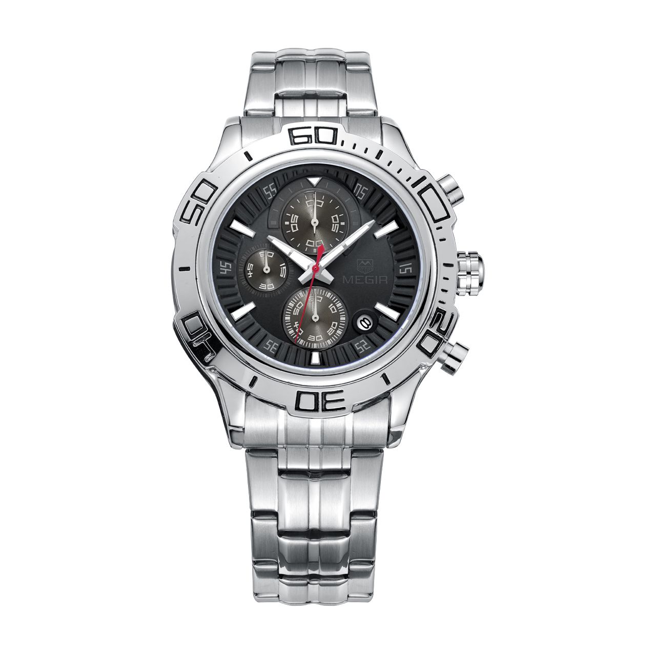 

Часы Megir Silver Black Silver MG2019 SS (MS2019G-1)