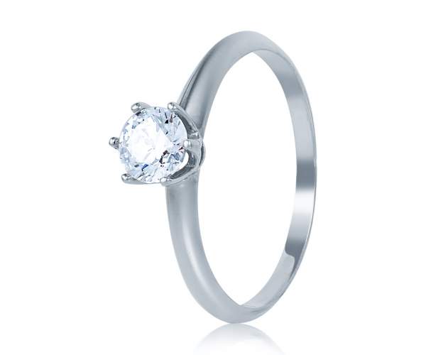 

Кольцо с камнем SWAROVSKI Zirconia "Соблазн", белое золото, КД4096/1SW, 15.5 размер