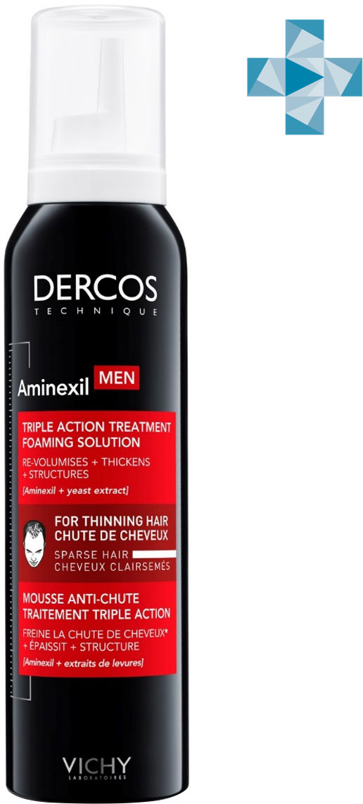 Акція на Пена тройного действия для мужчин Vichy Dercos Aminexil Men Triple Action Treatment Foaming Solution против выпадения и поредения волос 150 мл (3337875660242) від Rozetka UA