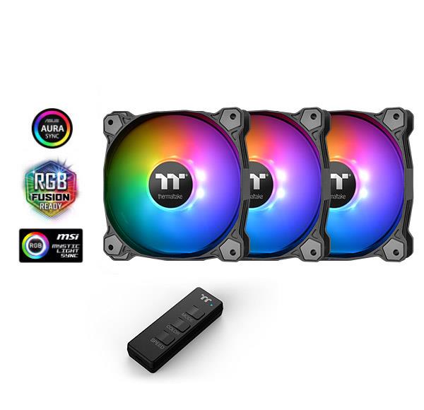 

Вентилятор Thermaltake Pure 14 ARGB Sync TT Premium Edition 3 Pack (CL-F080-PL14SW-A), 140х140х25 мм, 3pin, черный