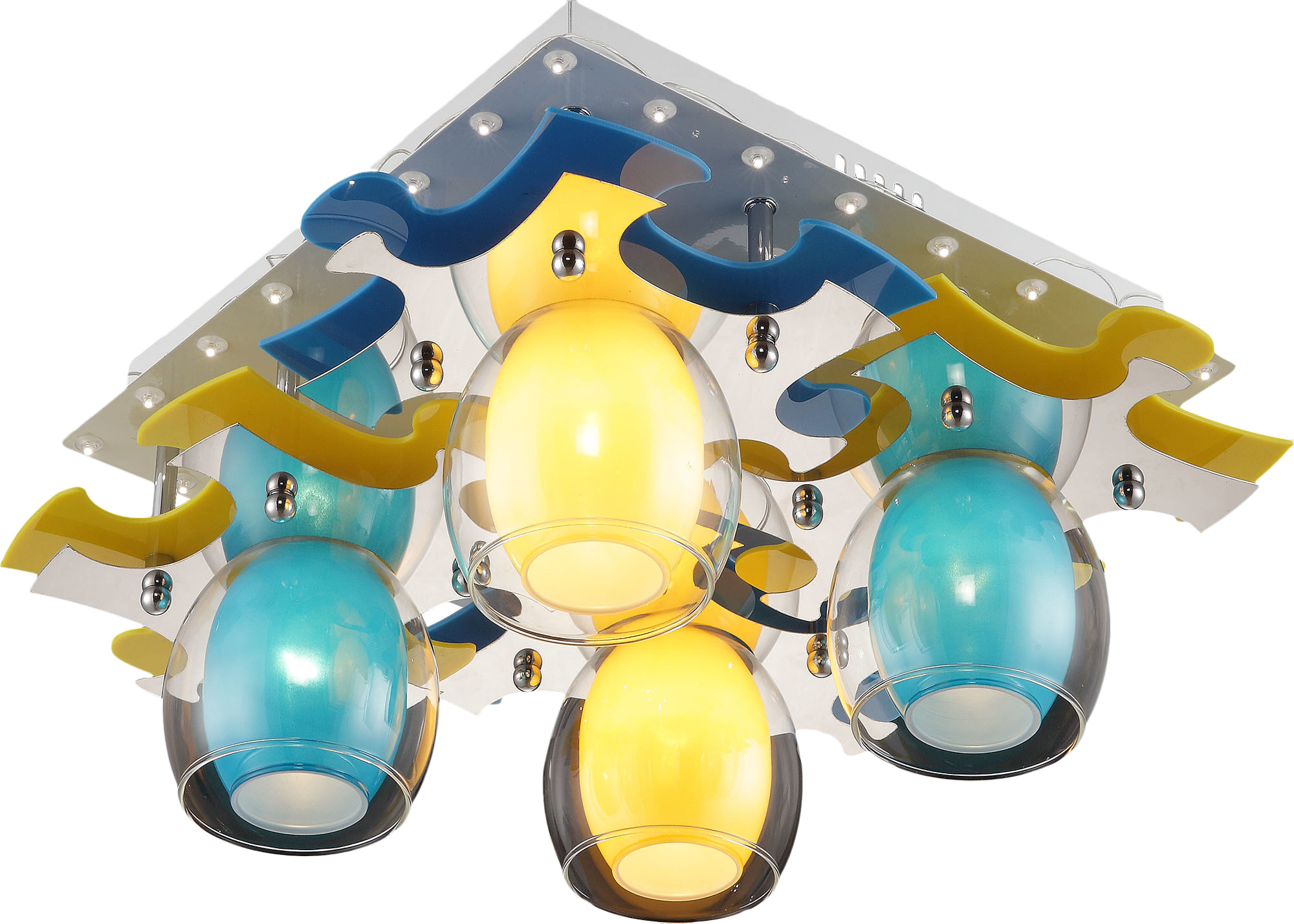 

Люстра Altalusse INL-9319C-04 White Yellow, Blue Е14 4x40 Вт