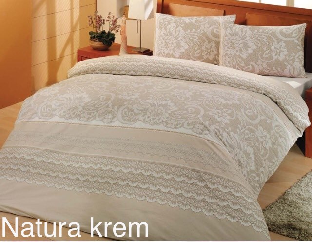 

кпб "altinbasak" ранфорс с простыней на резинке natura cream 200х220