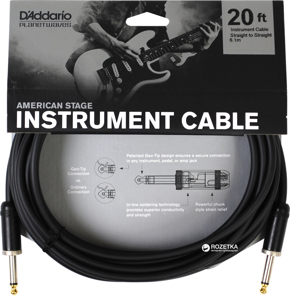 

Инструментальный кабель Planet Waves PW-AMSK-20 American Stage Kill Switch 6.1 м Black