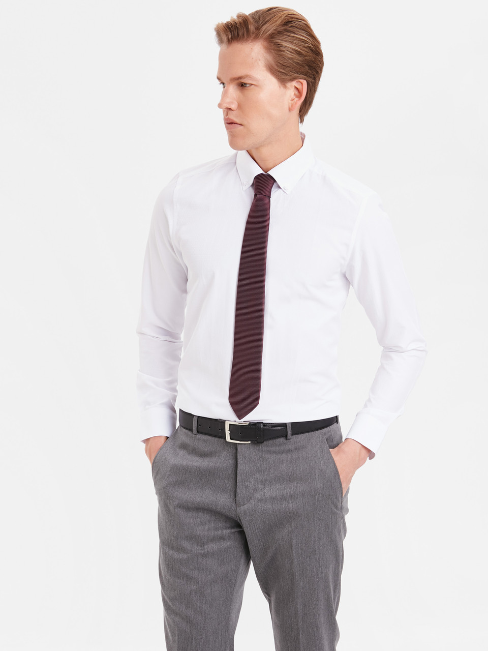 

Мужская рубашка LС Waikiki с пуговицами на воротнике 3XL Белая ( LCWShirt-1653-5)