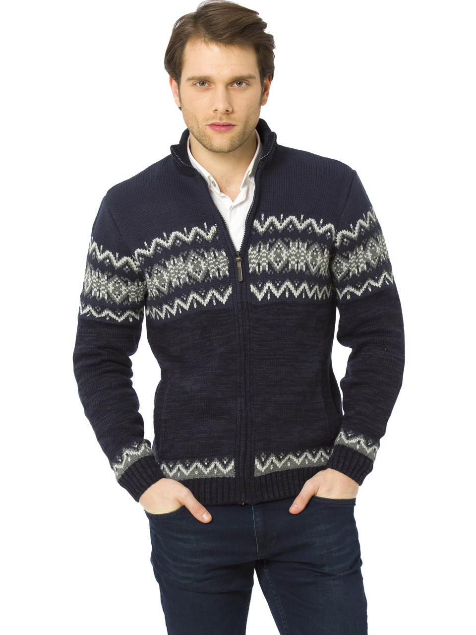 

Мужская кофта LC Waikiki с карманами и на молнии S Синяя (LCWKnitwear-1752-0)