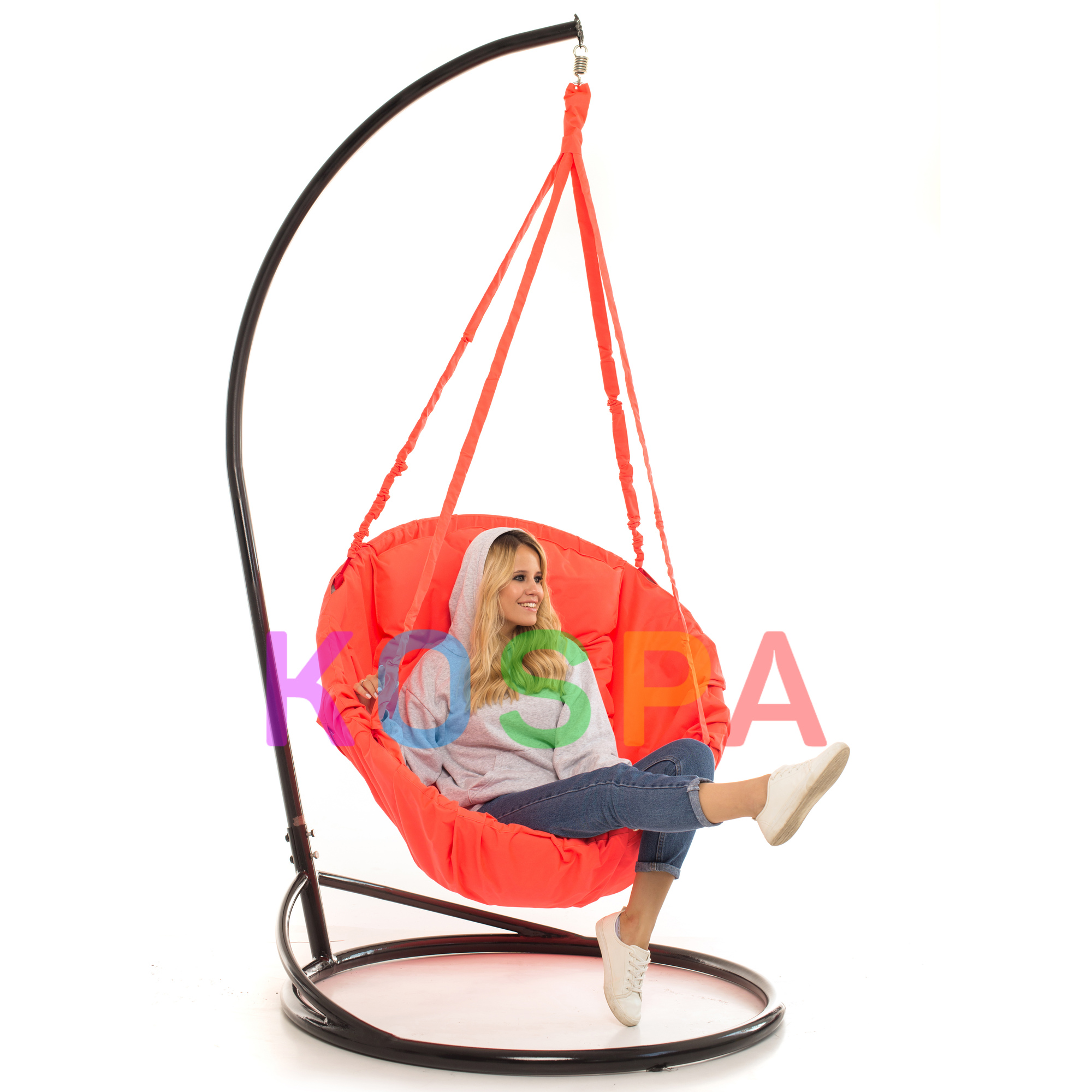 

Подвесное Кресло качеля-гамак с подставкой Kospa Lounge Ligth+ Коралловая