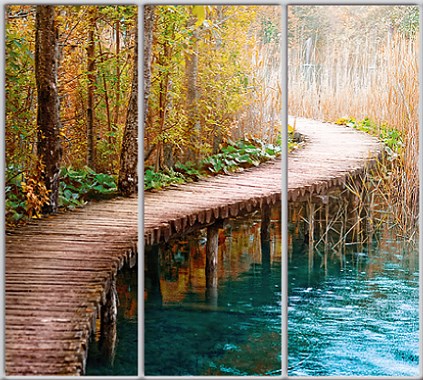 

Шкаф купе Luxe Studio Стандарт-1 Фотопечать Природа-157 2400x2200x450 трехдверный