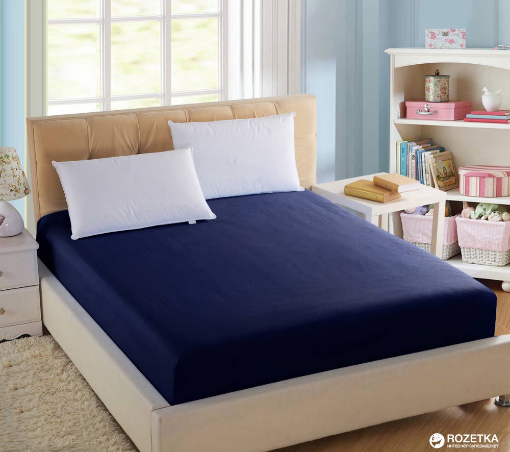 

Простынь на резинке U-tek Home Sateen 90x200х25 см Dark Blue