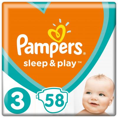 

Подгузник Pampers Sleep & Play Midi Размер 3 (6-10 кг), 58 шт (4015400224211)