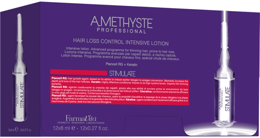 Акція на Лосьон в ампулах Farmavita Amethyste Stimulate Intensive Lotion для стимулирования роста волос 8 мл x 12 шт (8022033016188) від Rozetka UA