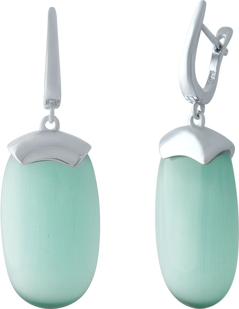 

Серебряные серьги SilverBreeze с кошачим глазом