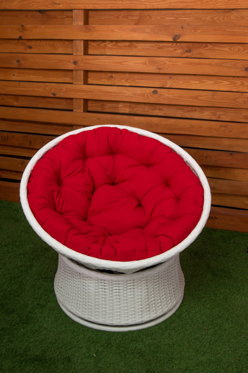 

Кресло-кокон Украинские конструкции "Леизи" из искусственного ротанга Белый-Красный