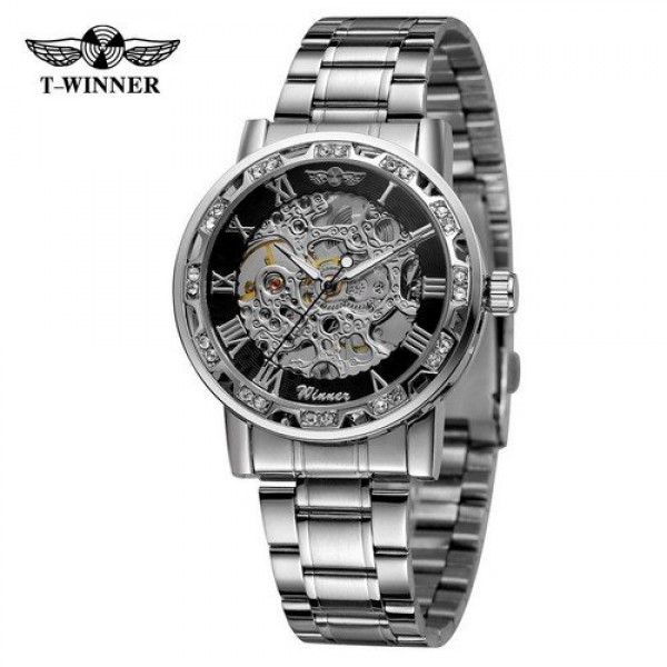 

Часы Winner 8012 Diamonds Automatic Silver-Black