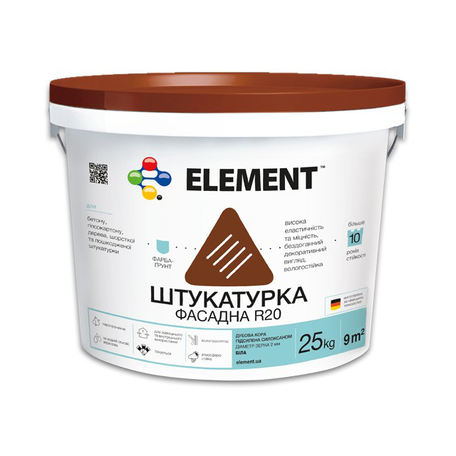 

Фасадная штукатурка R20 "ELEMENT" Дубовая кора 25 кг