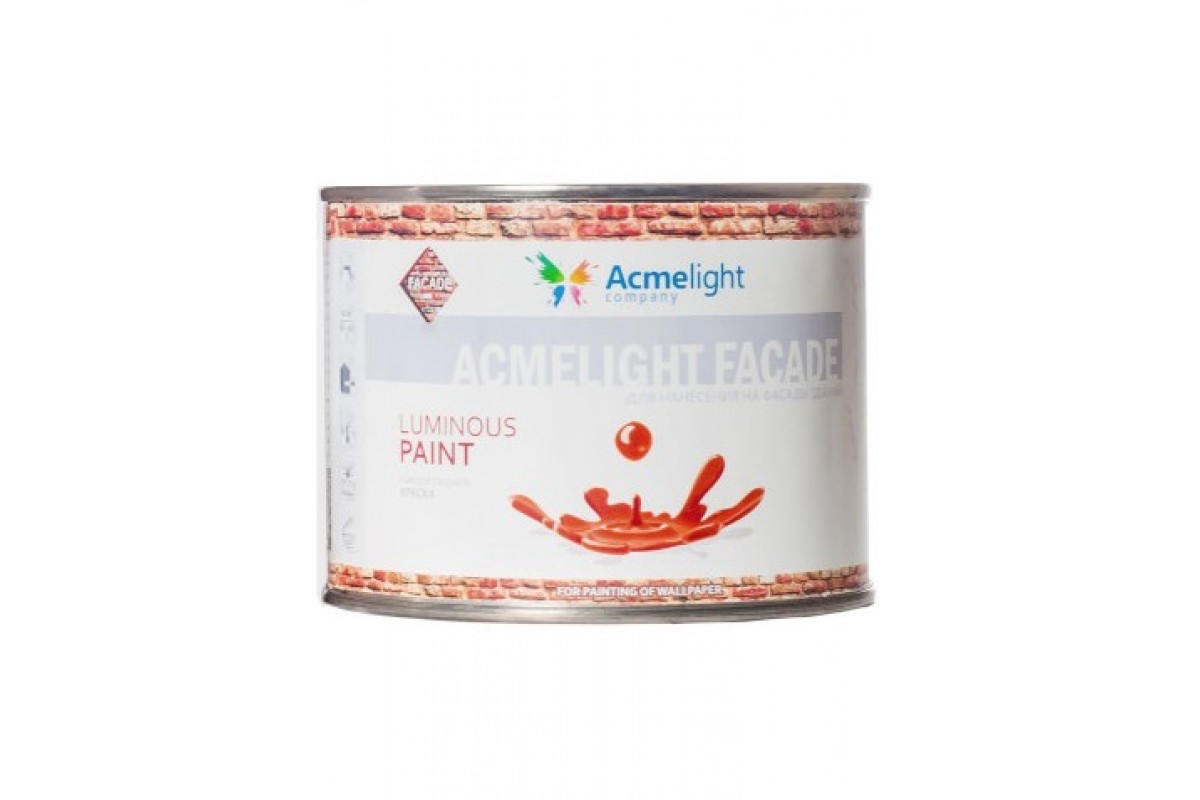 

Краска светящаяся для фасадов AcmeLight Faade розовая с розовым свечением 0,5 л