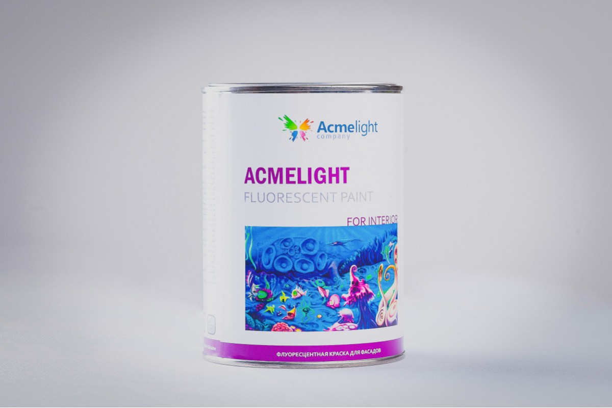 

Флуоресцентная краска для интерьера Acmelight Fluorescent paint for Interior красная 1 л