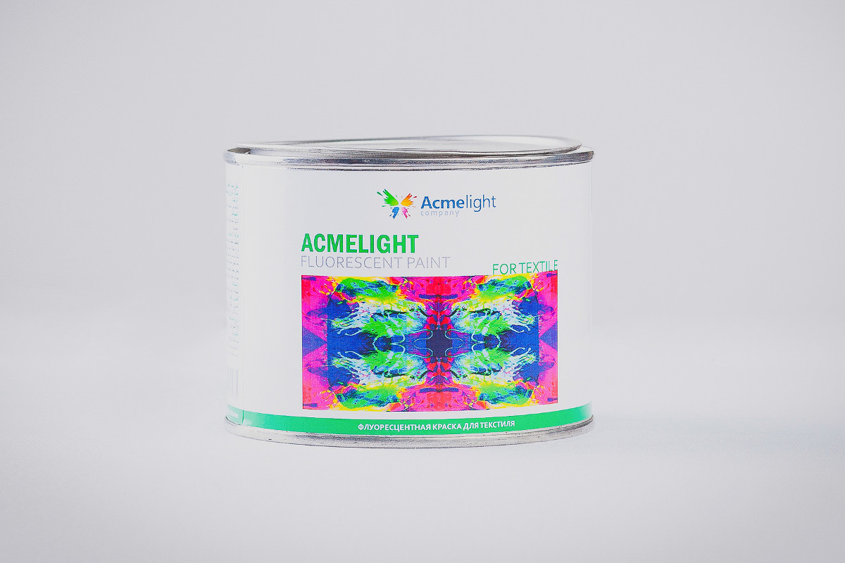 

Флуоресцентная краска для тканей Acmelight Fluorescent paint for Textile желтая 0,5 л