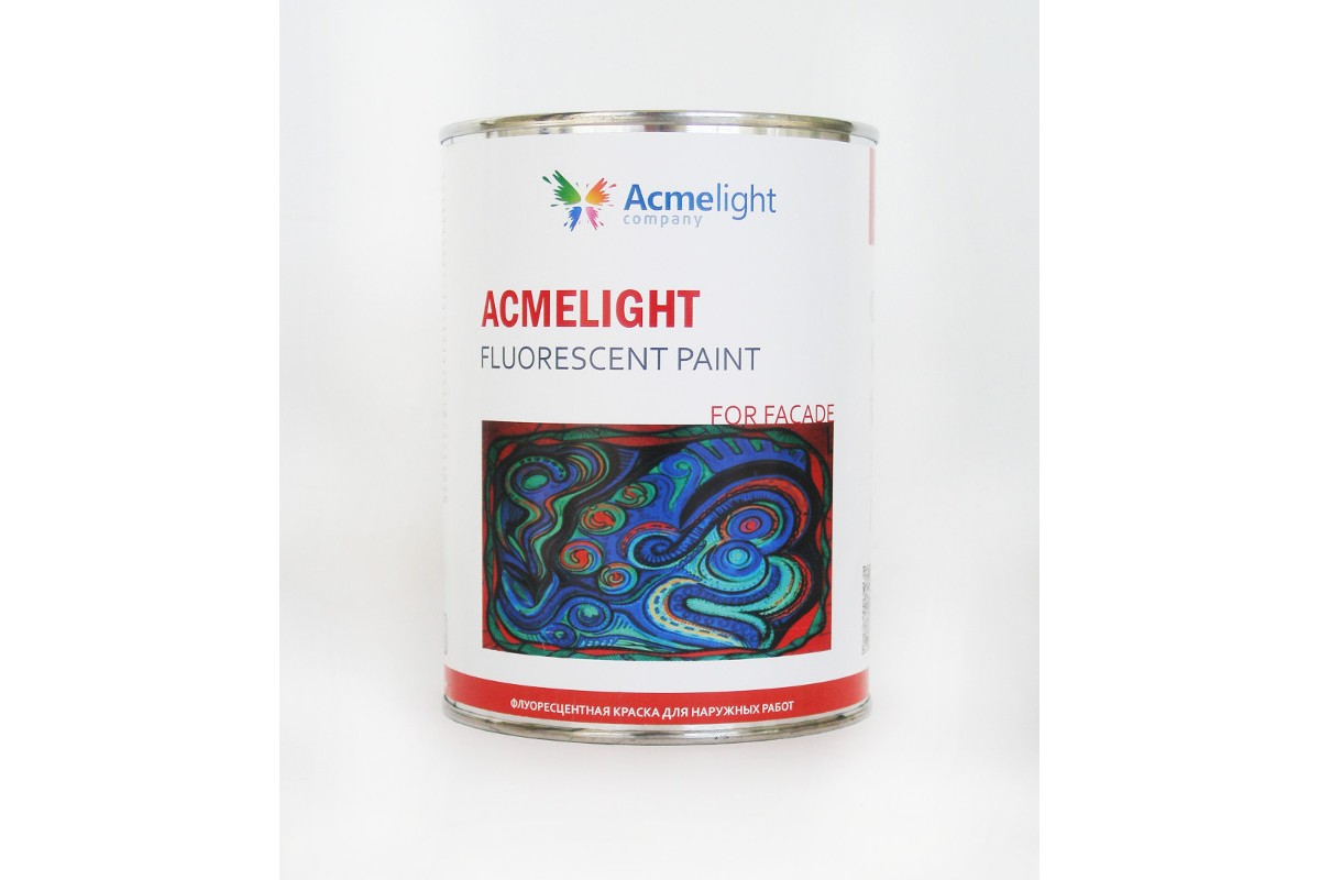 

Флуоресцентная фасадная краска Acmelight Fluorescent paint for Faade оранжевая 0,5 л