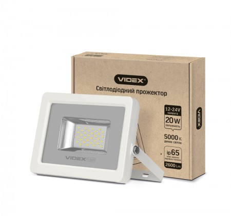 

LED прожектор VIDEX PREMIUM 20W 5000K 12-24V White 20 шт (144965)