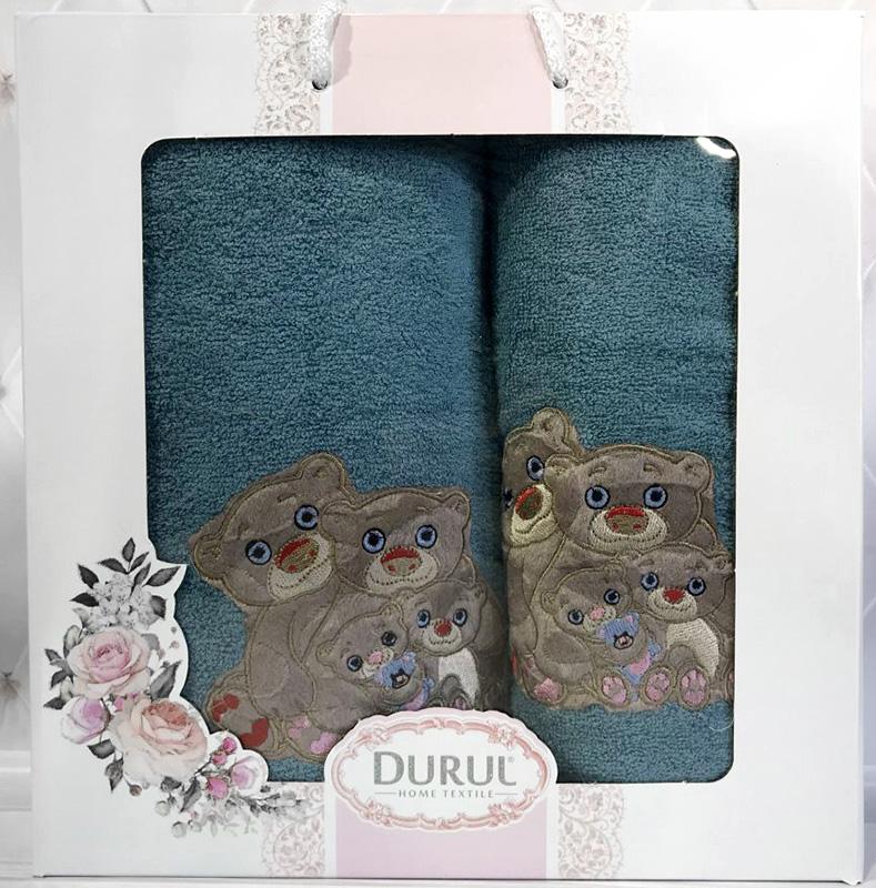 

Набор 2 полотенца Durul Panda 3D с вышивкой (50х90 и 70х140см), хлопок