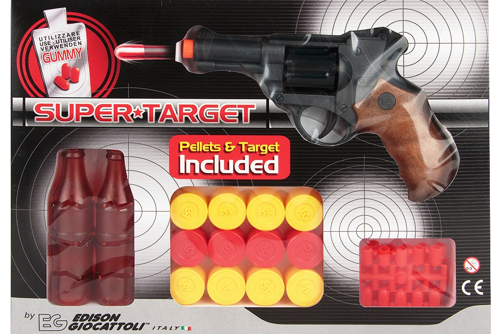 

Игрушечный пистолет на пульках Edison Giocattoli Supertarget 19см 6-зарядный с мишенями (480/21) (145999)