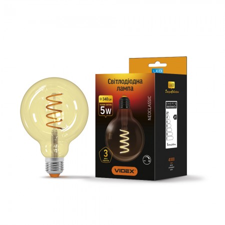 

LED лампа VIDEX Filament G95FASD 5W E27 2200K 220V диммерная (145158)