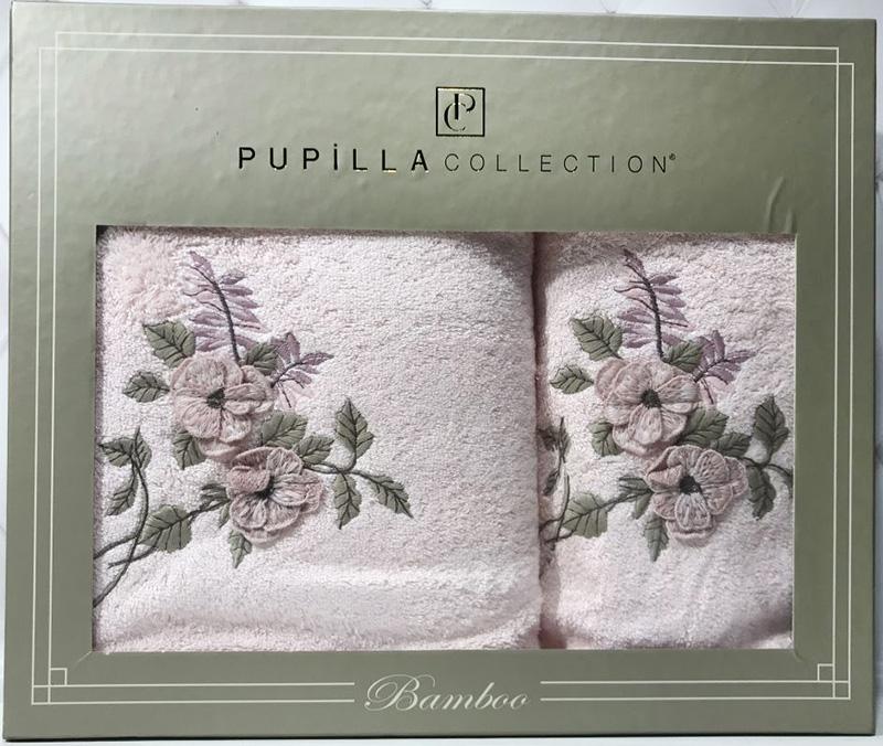 

Набор полотенец Pupilla Cicek Bambuk, лицевое 50х90см и банное 70х140см, розовый