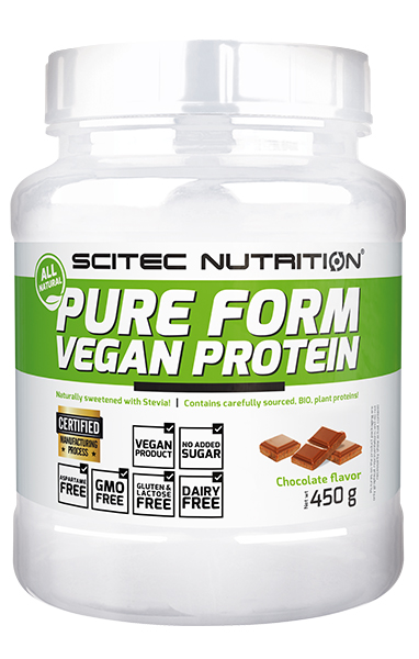 

Комплекс Pure Form Vegan Protein 450 g SCITEC NUTRITION шоколад