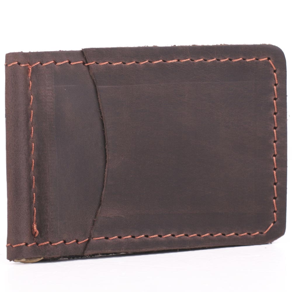 

Коричневый зажим из кожи Old master арт. Z-3Brown