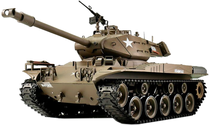 

Танк р/у Heng Long Bulldog M41A3 1:16 с пневмопушкой, и/к боем и дымовым эффектом (HL3839-1Upg) (6947930400095)