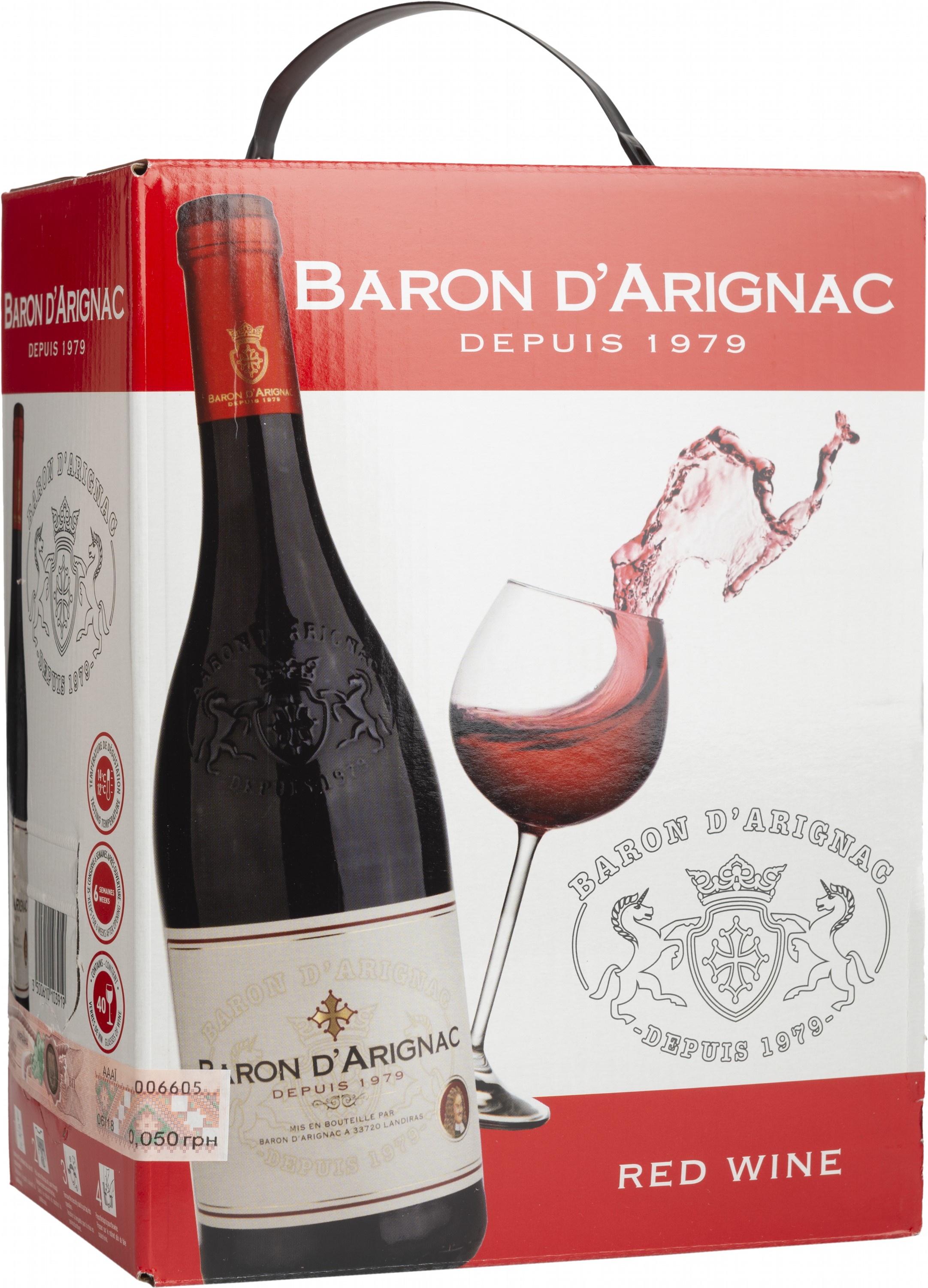 Акція на Вино Baron dArignac Rouge красное полусухое 5 л 12% (3500610103919) від Rozetka UA