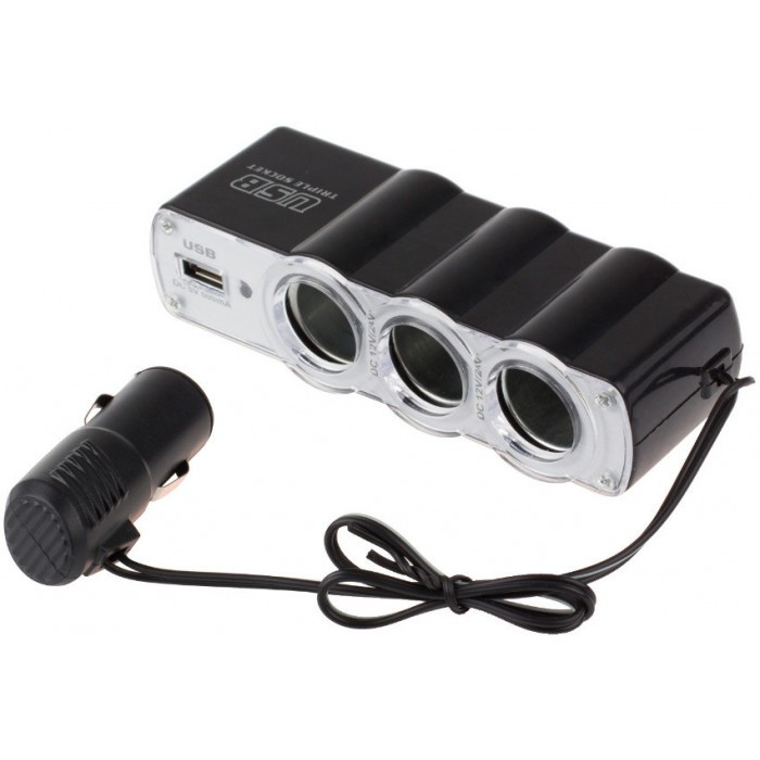 Автомобильный разветвитель тройник WF-0120 + USB – низкие цены, кредит ...