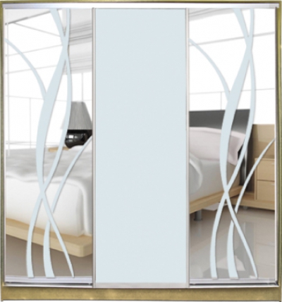 

Шкаф купе Luxe Studio Стандарт-1 Зеркало с Пескоструем-5 2200x2000x600 трехдверный