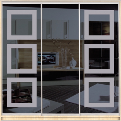 

Шкаф купе Luxe Studio Стандарт-1 Тонированное зеркало с Пескоструем-4 2400x2100x600 трехдверный