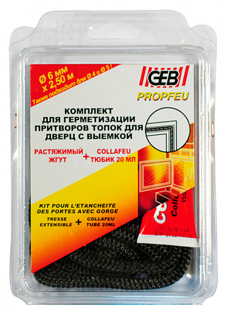 

Набор GEB жгут огнестойкий 6 мм/2,5 м + клей 20 мл