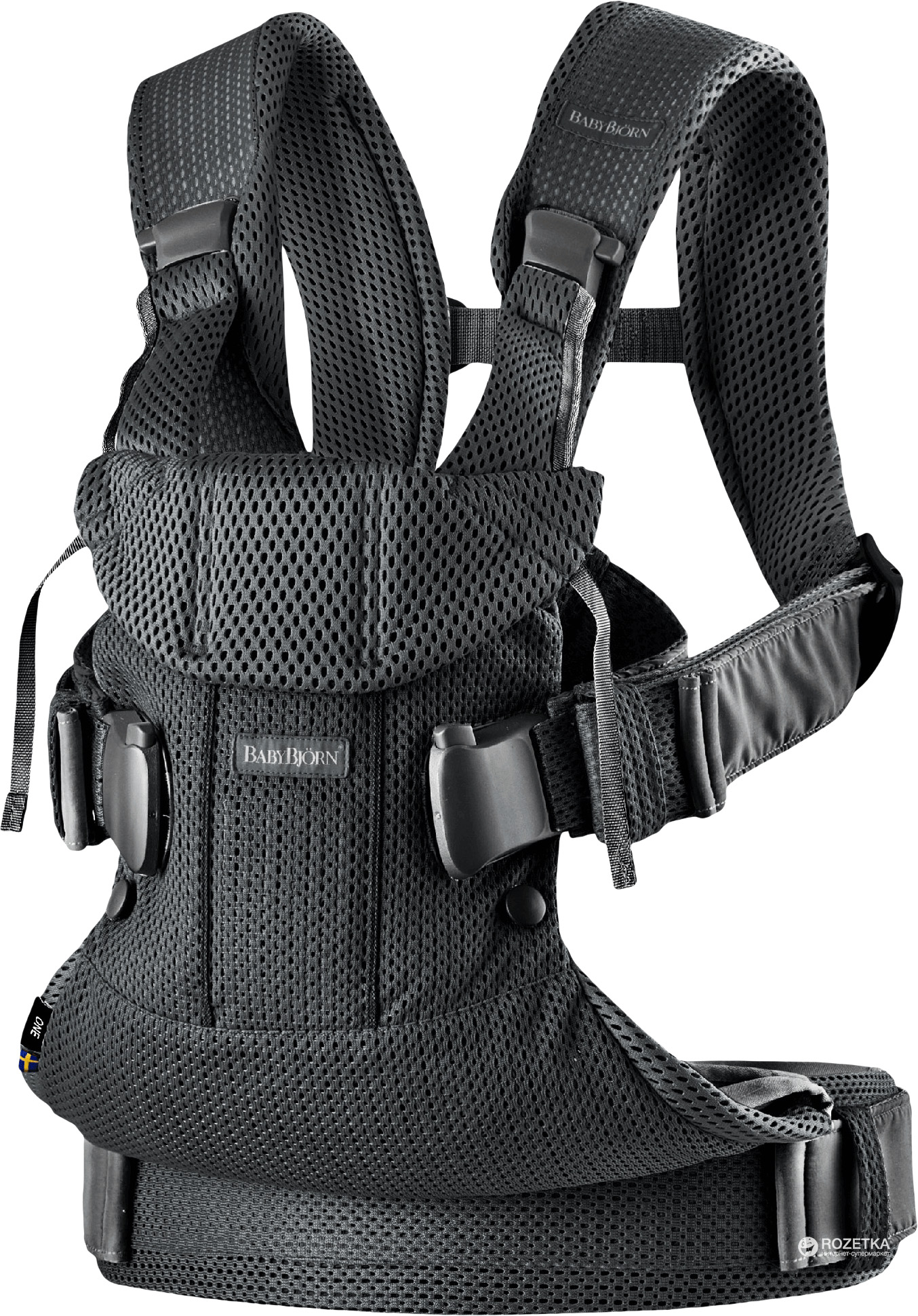 

Рюкзак Baby Bjorn Baby Carrier One Black Mesh Черный (98025) (7317680980250)
