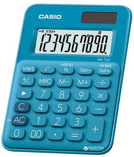 

Калькулятор Casio 10 разрядный 85.5х120х19.4 (MS-7UC-BU-S-EC)