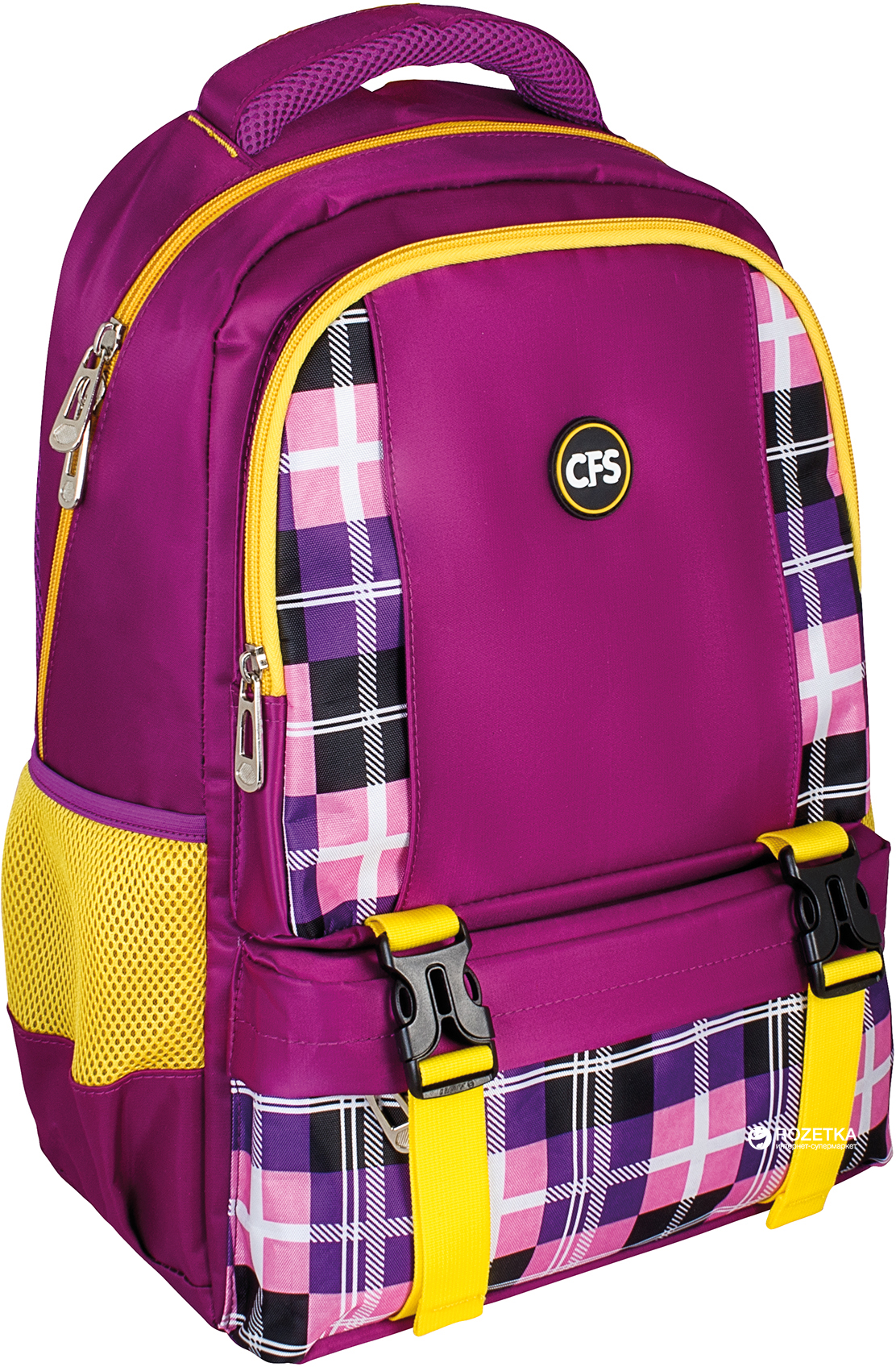 

Рюкзак Сool For School 42х27х14 см 16 л Малиновый с желтым (CF86244)