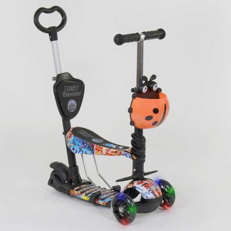 

Самокат 5в1 15600 Best Scooter подсветка колес, Граффити