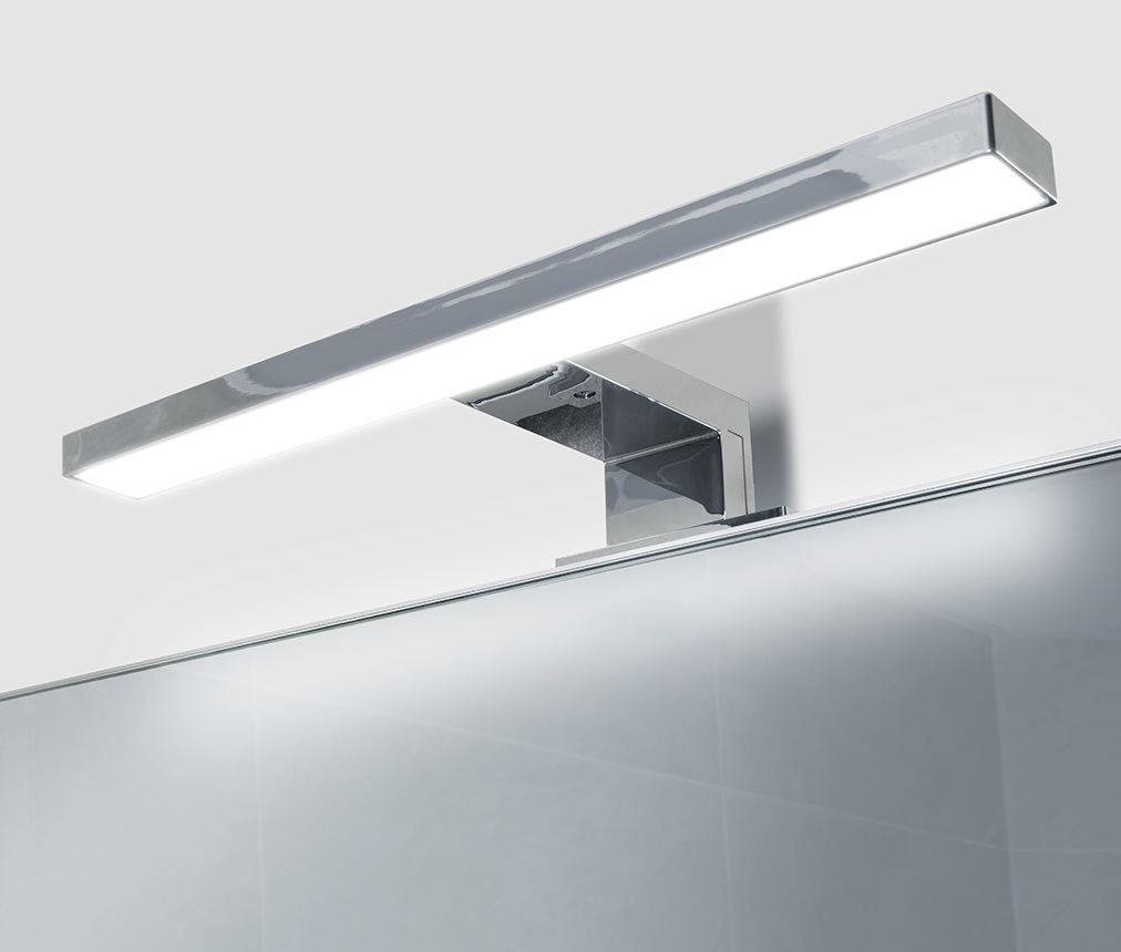 

Зеркало alu 008 + Consol 01 (50x50 см), наружный LED светильник