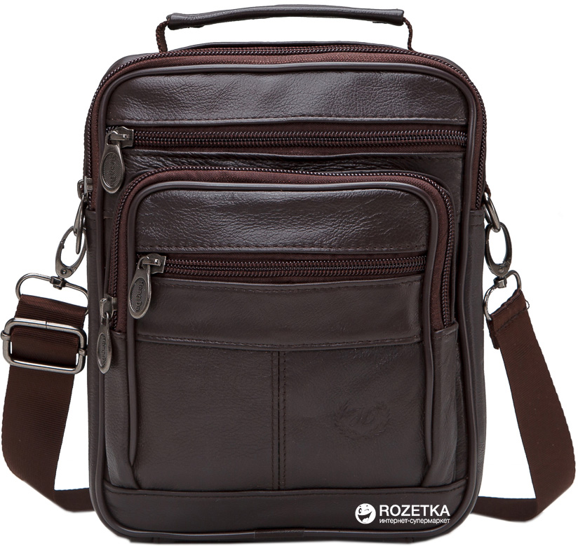 

Мужская кожаная сумка HD Leather NM24-203C Коричневая