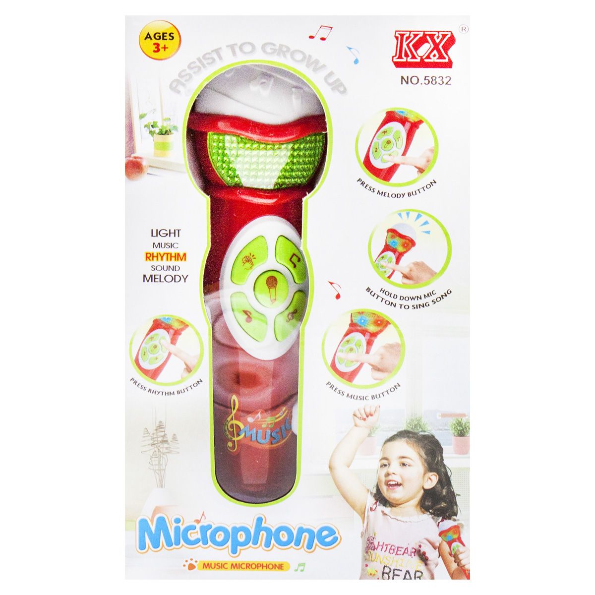 

Микрофон музыкальный с эффектами красный KX (5832) (129865)