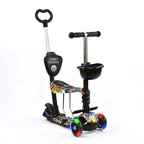 

Самокат 5в1 с ручкой "Абстракция" (черный) Best Scooter (34760)