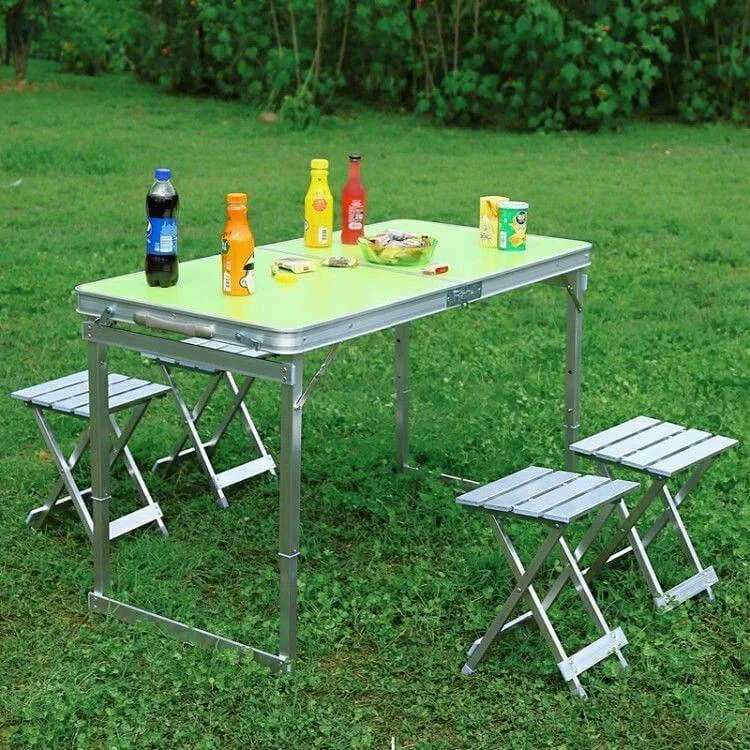 

Усиленный стол для пикника раскладной с 4 металлическими стульями Easy Camping (Зеленый)