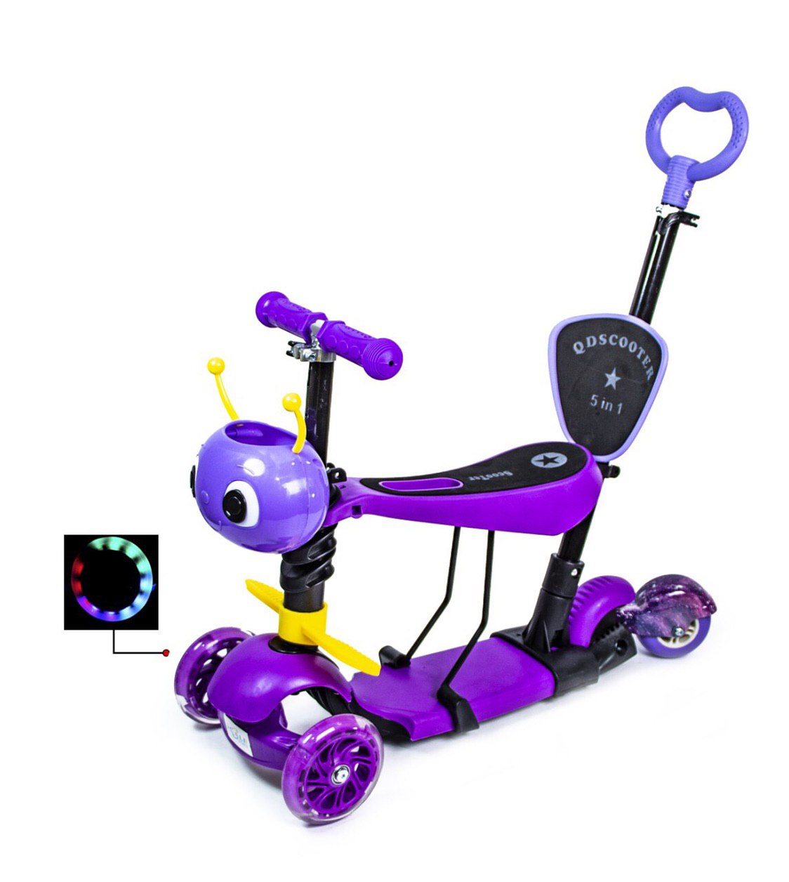 

Самокат Scooter "Пчёлка" 5in1. Violet (многофункциональный, светящиеся колёса) 1681299662